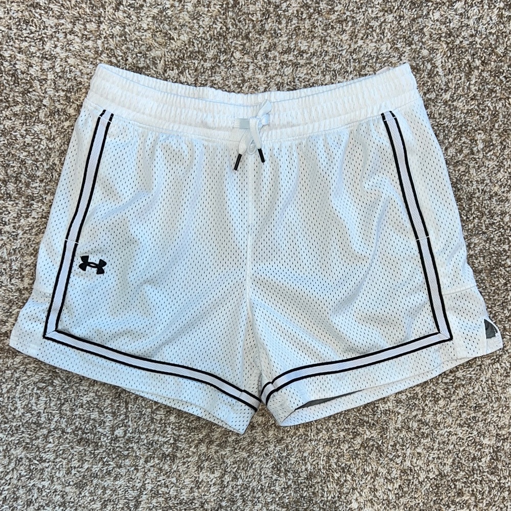 Under Armour Women's White Baseline Pro Mesh Shorts